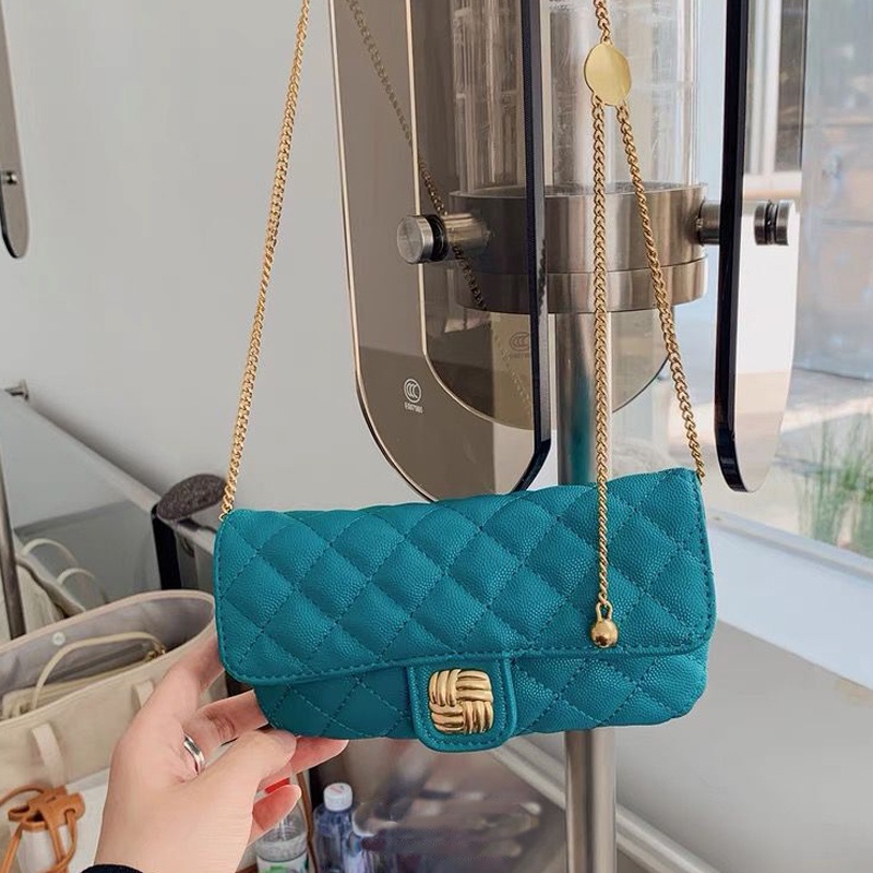 Túi đeo chéo mini hình thoi phối dây xích thời trang mùa hè cho nữ IELGY