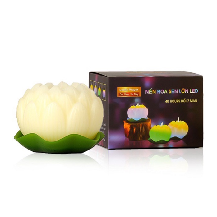 [3 màu] Nến thơm hoa sen lớn đổi màu đèn LED Miss Candle FTRAMART MIC5272 (Lựa chọn màu sắc)