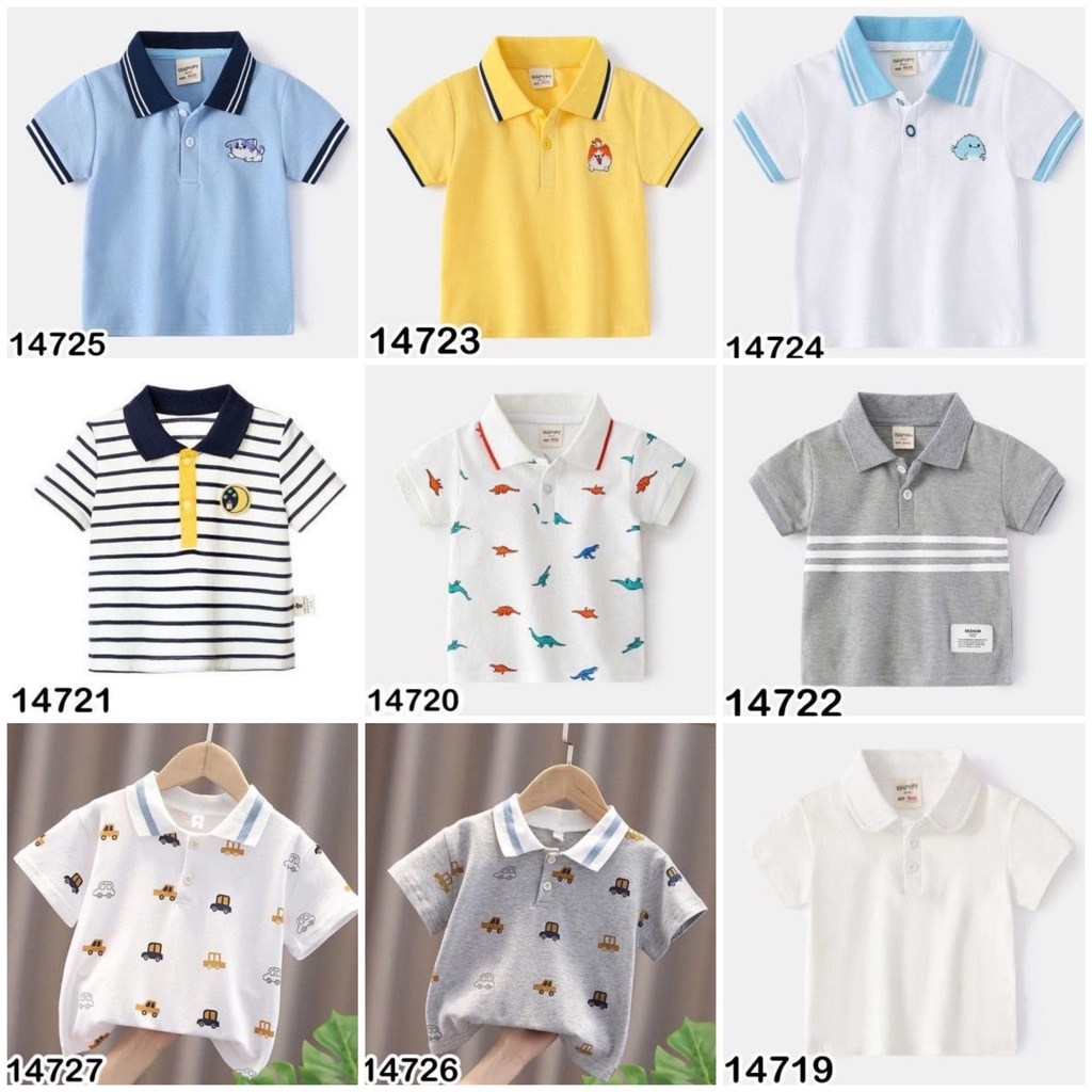 ÁO THUN POLO WAPYPY NHIỀU MẪU CHO BÉ TRAI 11-22KG - BIGBABYSHOP