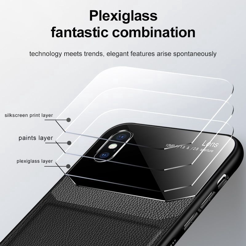 Ốp điện thoại lưng da silicon mỏng có miếng bảo vệ ống kính máy ảnh thích hợp cho iPhone XS XR XS Max 6 7 8 Plus