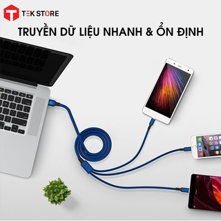 [BH 1 Đổi 1] Dây Cáp Sạc 3 Đầu Đa Năng 3 in 1: Micro - Lightning - Type C