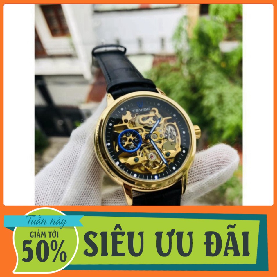 ĐỒNG HỒ CƠ LỘ MÁY NAM TEVISE DÂY DA AUTOMATIC CAO CẤP CHÍNH HÃNG (TẶNG KÈM HỘP) HÀNG CỰC CHẤT