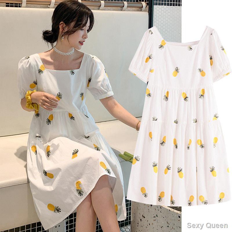 Đầm Bầu Cotton Dáng Rộng Phong Cách Hàn Quốc 2021