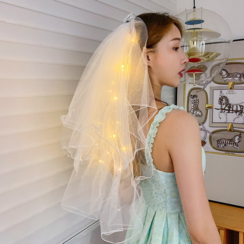 Mạng Che Mặt Đèn Led Nhiều Lớp Cho Cô Dâu
