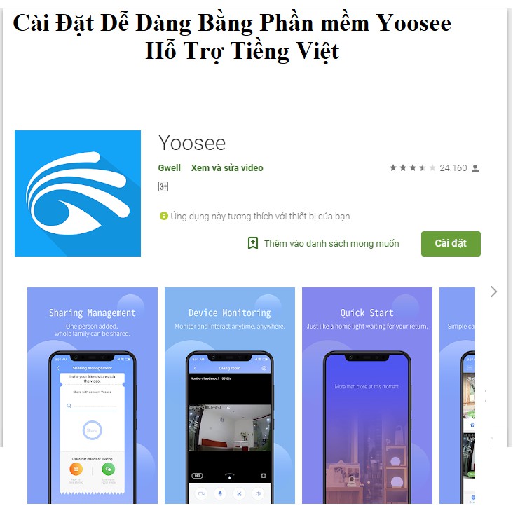 Camera IP 5 Râu YooSee Tiếng Việt  - Bảo hành 12 tháng 1 đổi 1 - FULLHD 1080 PIXEL