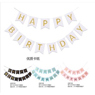 ( Sale sốc) Dây Chữ Giấy Happy Birthday Đuôi Cá Ép Kim