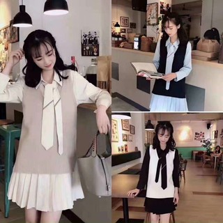 Váy len nữ sinh chân dập ly