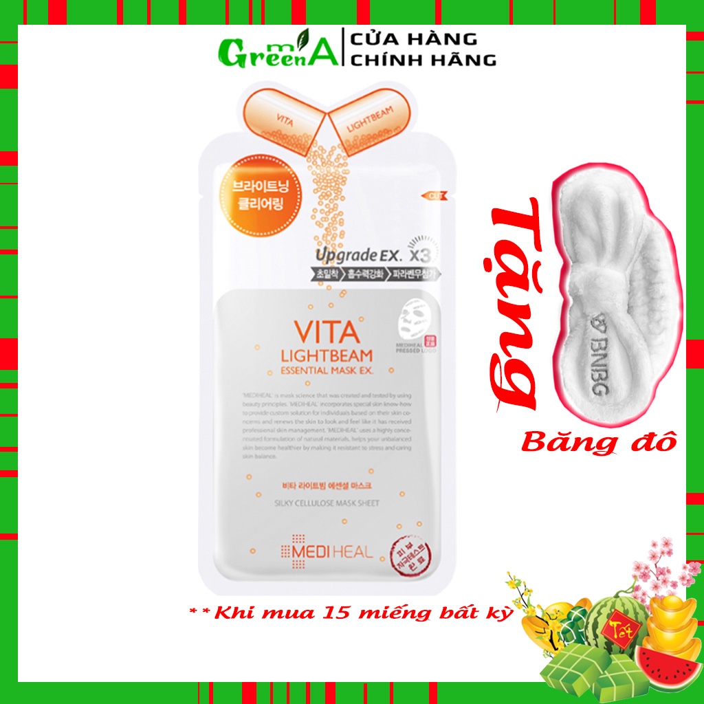 Mặt Nạ Mediheal Vita [MIẾNG LẺ] Dưỡng Trắng Chuyên Sâu Mờ Thâm Mediheal Vita Lightbeam Essential Mask 24ml NHẬP KHẨU