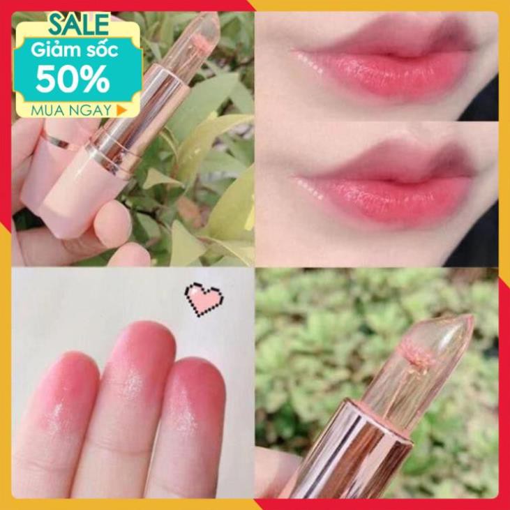 ❤SALE TO 50%❤ Son thạch trong suốt ⚡️𝐅𝐑𝐄𝐄 𝐒𝐇𝐈𝐏⚡️ dưỡng ẩm, màu hồng cánh sen