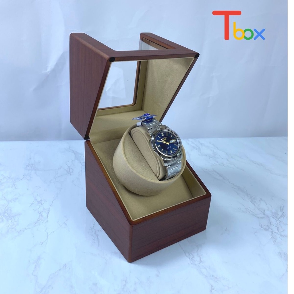 Hộp đựng đồng hồ cơ 1 xoay hộp lên cót cho đồng hồ cơ bằng gỗ cao cấp - W138