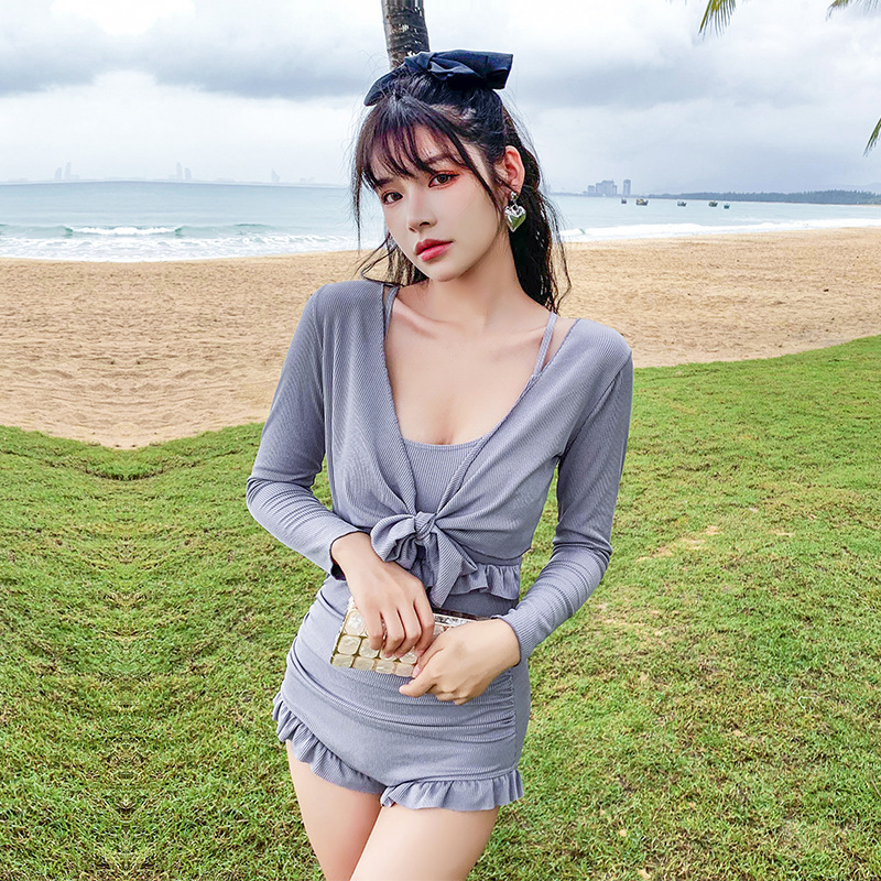 Đồ Bơi Một Mảnh Tay Dài Thời Trang Hàn Quốc 2021 Cho Nữ | BigBuy360 - bigbuy360.vn