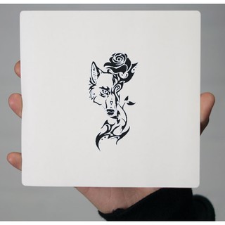 Khuôn hình xăm Sói hoa