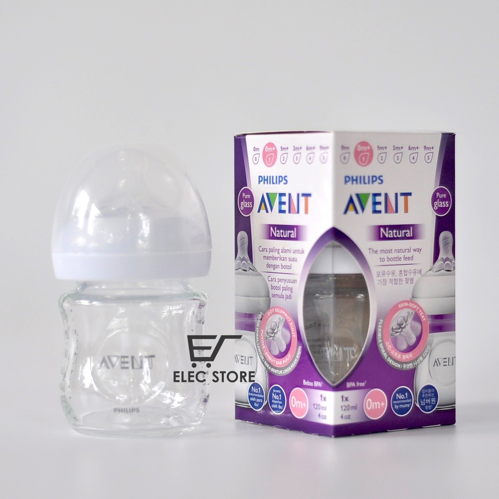 BÌNH SỮA PHILIPS AVENT THUỶ TINH - 120 -240ML SẢN XUẤT TẠI PHÁP - CHỌN NÚM