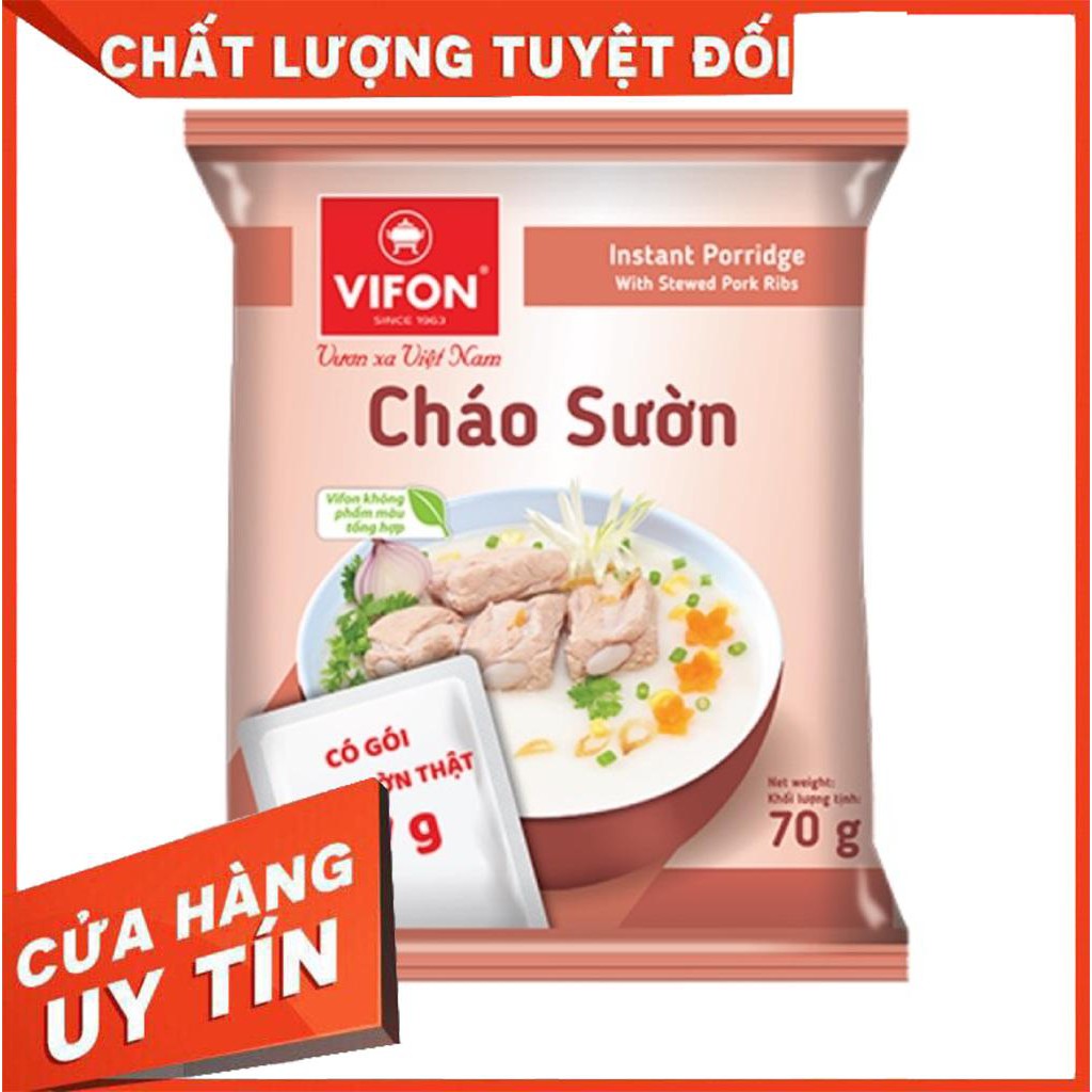 [Mã 77FMCGSALE1 giảm 10% đơn 250K] Cháo Sườn Vifon 70g date mới