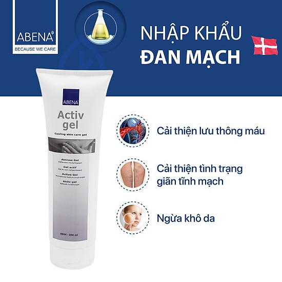 Gel xoa bóp Abena ActivGel 250ml Cải thiện lưu thông máu ngăn ngừa khô da