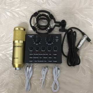 Combo bộ míc thu âm livestream hát karaoke online micro ZANGSONG BM-900 CARD V8 bluetooth