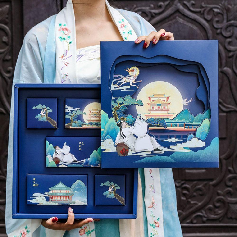 Hộp Đựng Bánh Quy Hiệu Ứng 3D Sang Trọng Phong Cách Trung Hoa