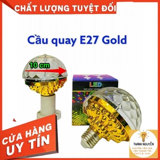 Đèn cầu quay mini dùng đuôi E27, ánh sáng đủ màu quay theo điệu nhạc