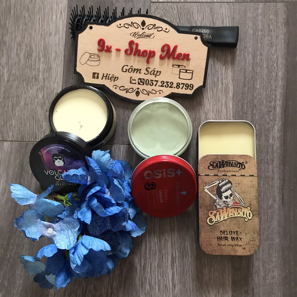 Combo 3 Sáp Vuốt Tóc SAWENSITO DElUXE HAIR WAX+Osis Thrill+VOLCANIC CLAY ( ĐEN)