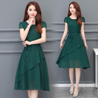 Đầm chiffon tay ngắn thời trang nữ tính