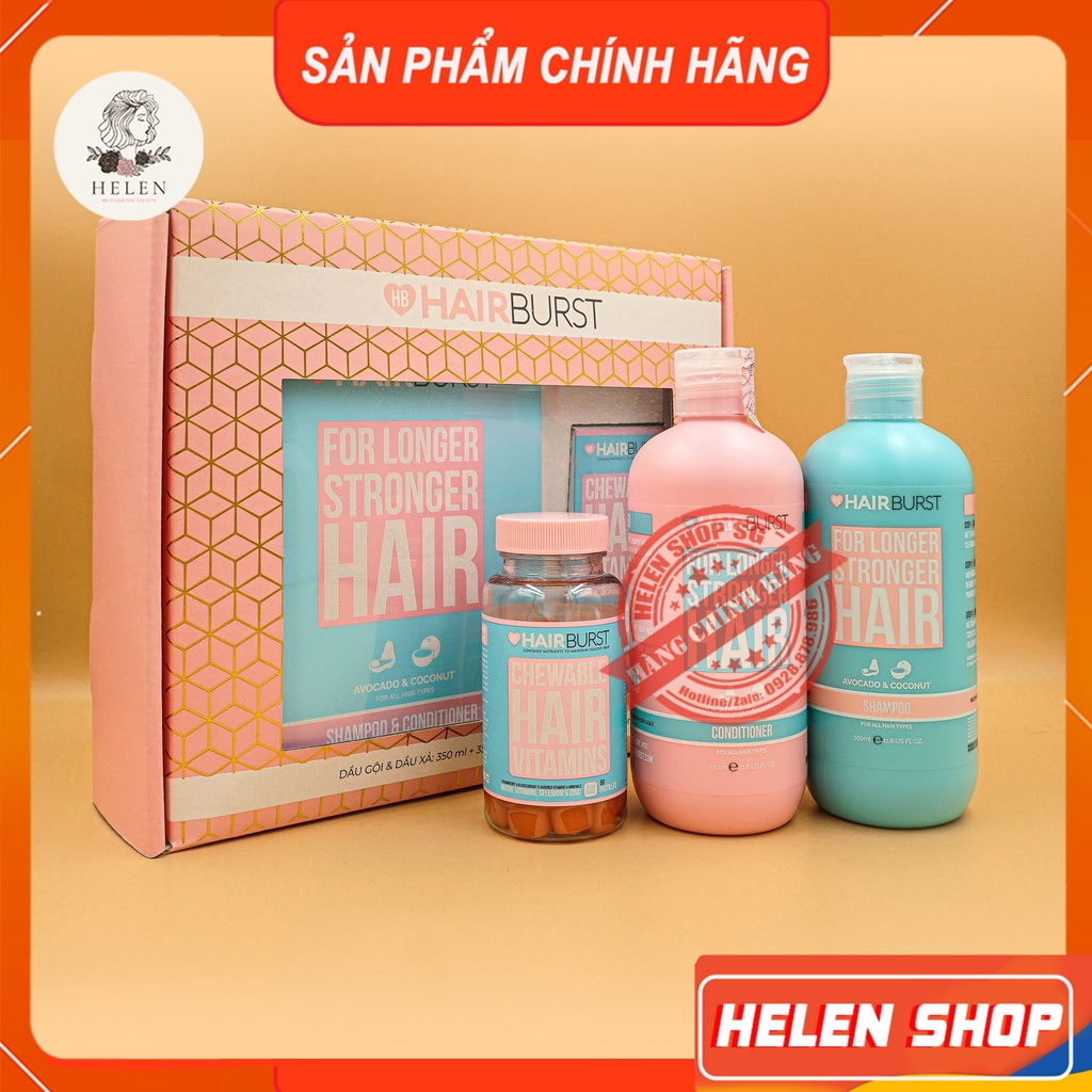 Cặp Gội Xả HAIRBURST Hỗ Trợ Mọc Tóc, Giúp Tóc Chắc Khỏe 350ML