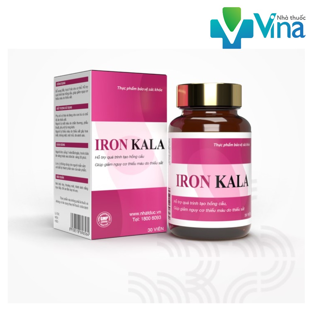 IRON KALA – Hỗ trợ quá trình tạo hồng cầu. Giúp giảm nguy cơ thiếu máu do thiếu sắt