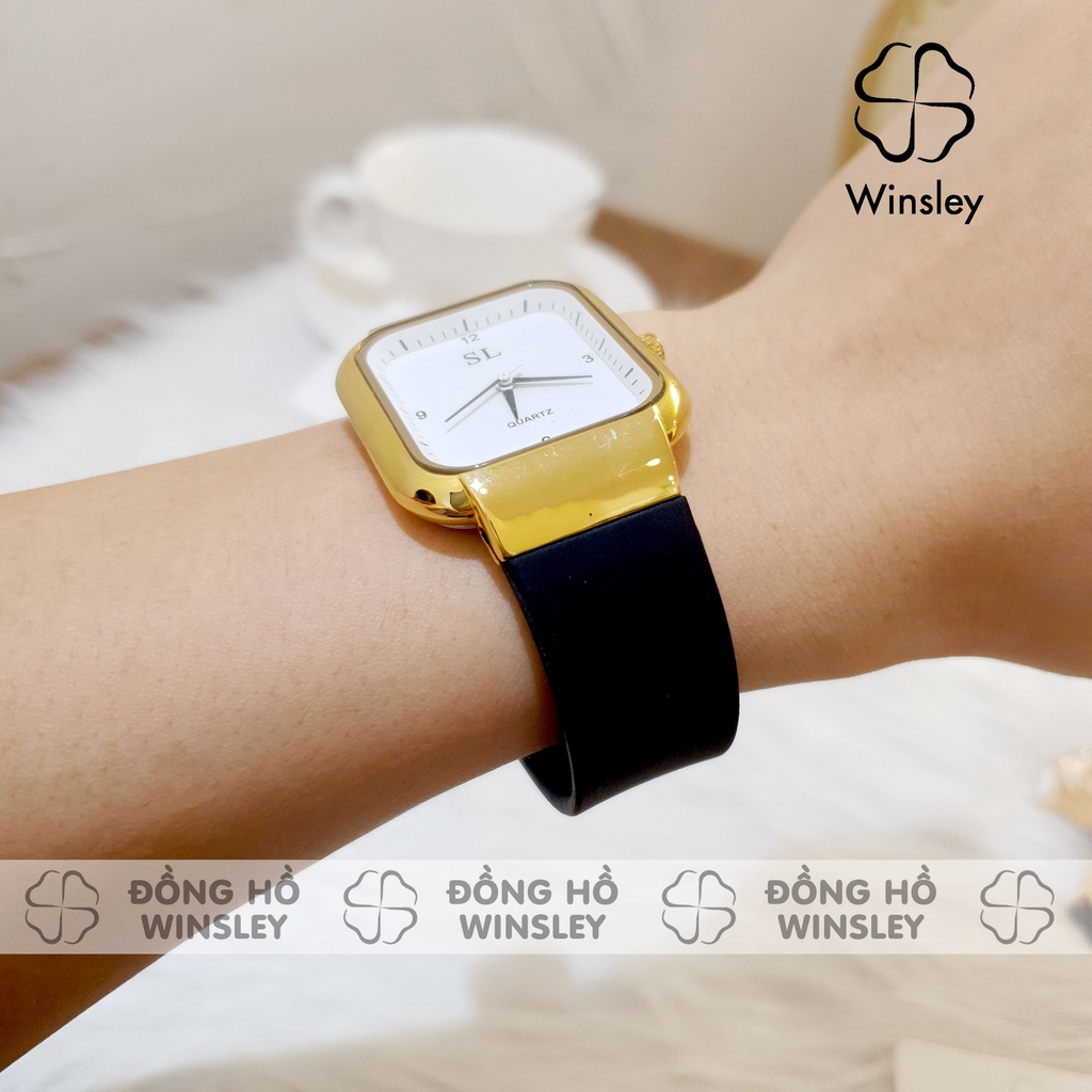 Đồng hồ nam nữ đeo tay chính hãng SL dáng Apple Watch dây cao su chống nước thời trang giá rẻ