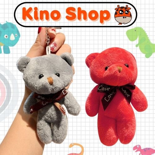 Móc khoá thú nhồi bông đáng yêu dễ thương treo balo túi xách nhiều màu gắn chìa khoá KinoShop