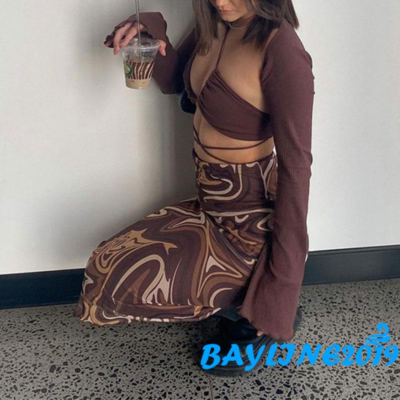 Chân váy lửng họa tiết nhuộm màu thời trang cho nữ