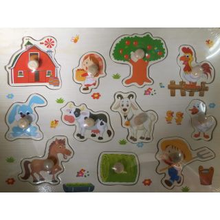 Bảng ghép hình động vật có núm gỗ