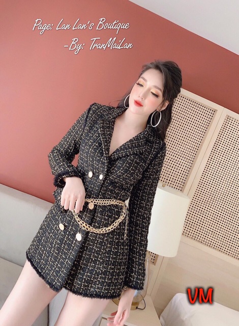 ÁO VEST DẠ TWEED KÈM TÚI ĐEO SANG CHẢNG | BigBuy360 - bigbuy360.vn