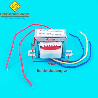 Combo 2 biến áp ng.uồn đối xứng 12V 600mA dây đồng