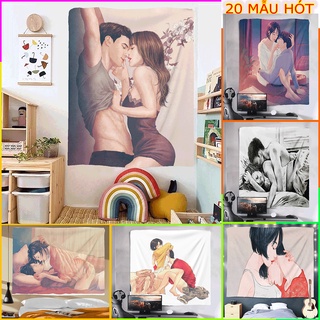 Vải treo tường, tranh vải treo tường Cặp Đôi, thảm treo tường trang trí phòng ngủ. Decor phòng khách