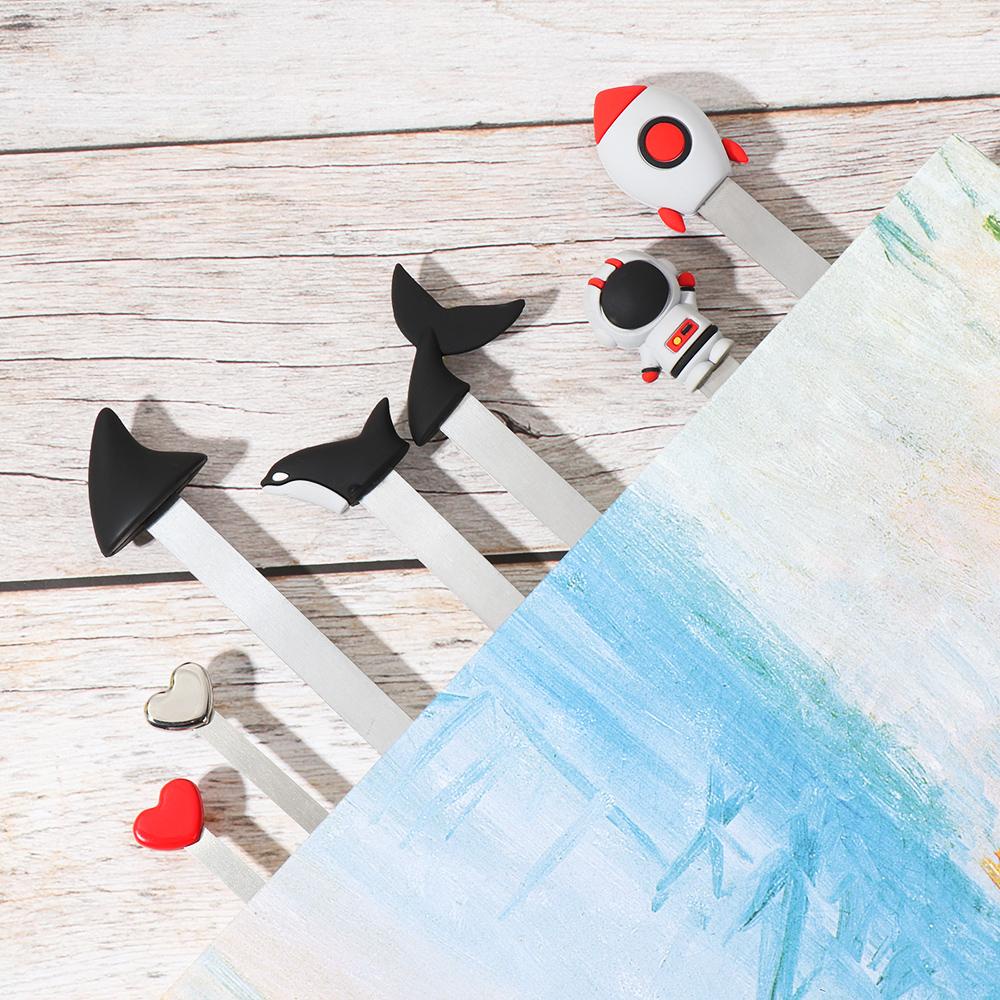 CHOOKEY Bookmark Kim Loại Hình Vây Cá Mập Phi Hành Gia