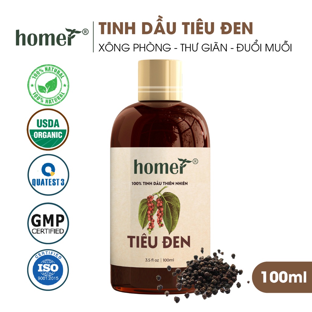 Tinh dầu Tiêu Đen Homer -  Pepper Black Essential Oil  - đạt chuẩn chất lượng kiểm định