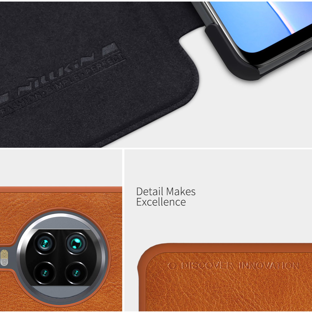 Bao Da Điện Thoại Nillkin Qin Series Cho Xiaomi Mi 10t Lite Chống Sốc Có Ngăn Chứa Thẻ Bảo Vệ Toàn Diện