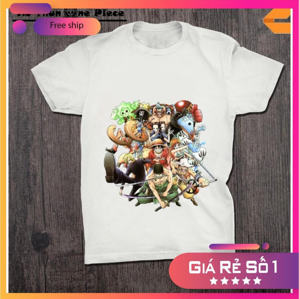 SIÊU HÓT - ⚡️FREESHIP⚡️Áo Thun In Hình Monkey D. Luffy "Băng Hải Tặc Mũ Rơm" One Piece Trắng Cực Đẹp / áo cực chất