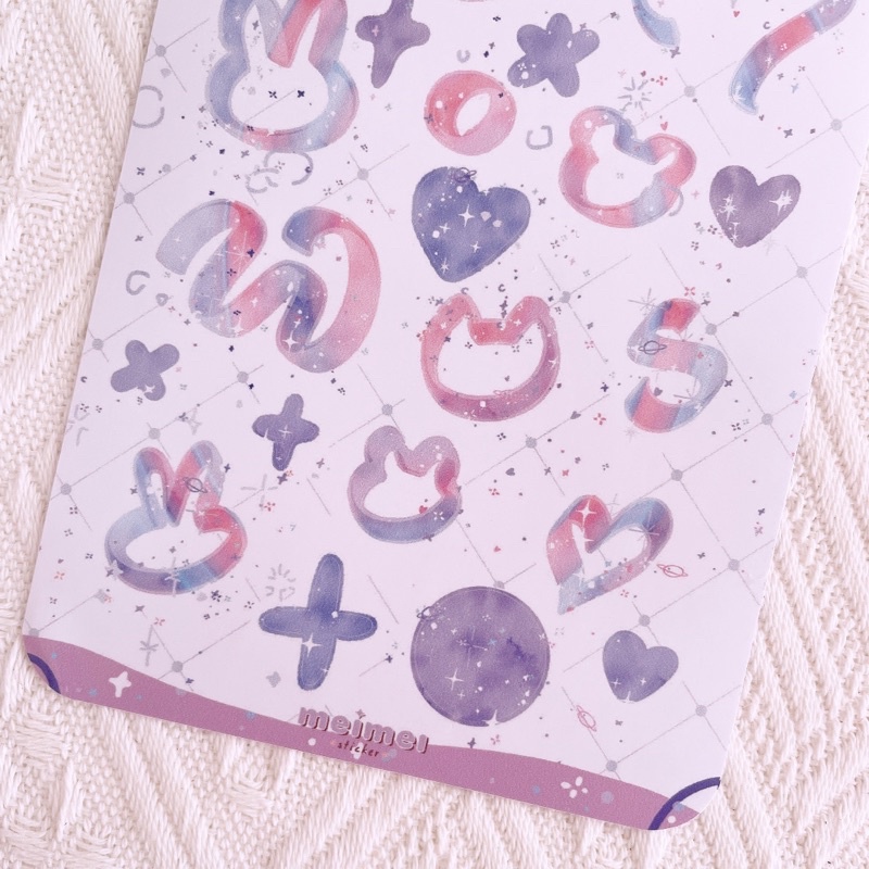 Meimei Sticker - Pastel Blink - Set sticker confetti hoa giấy trang trí sổ