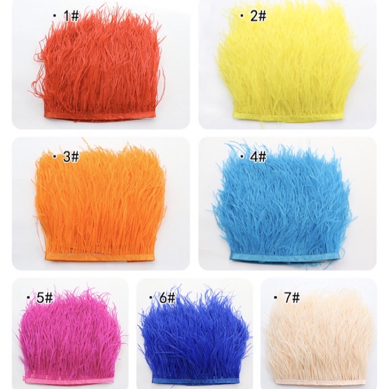 Lông vũ ,lông đà điểu ,phụ kiện may mặc kích thước 10-15cm đủ màu
