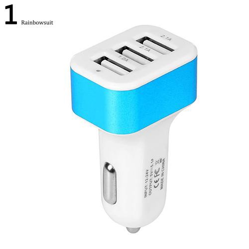 Adapter socket sạc trong xe hơi 3 cổng USB 12V-24V cho iPhone 5 6 Samsung HTC