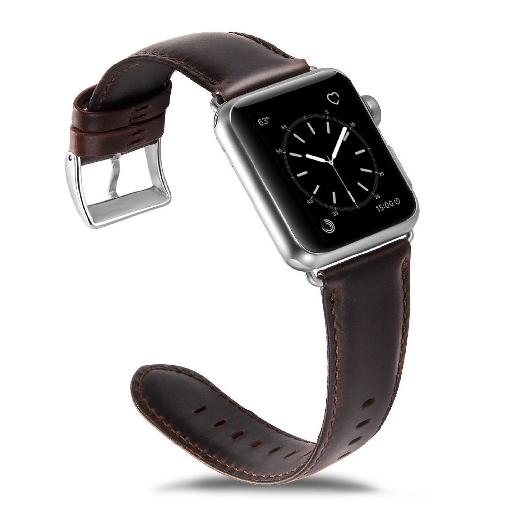 Popular Crazy Horse Top Layer Cowhide Leather Wrist Watchband Strap for Apple Watch Series 4 40mm, Series 3 / 2 / 1 38mm