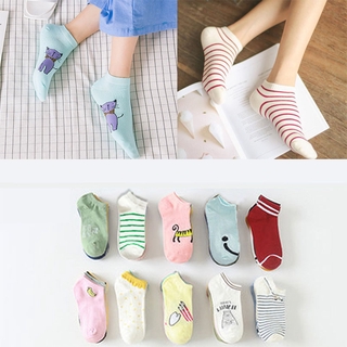 Bộ 5 đôi vớ cotton cổ ngắn thời trang dễ thương cho nữ sinh