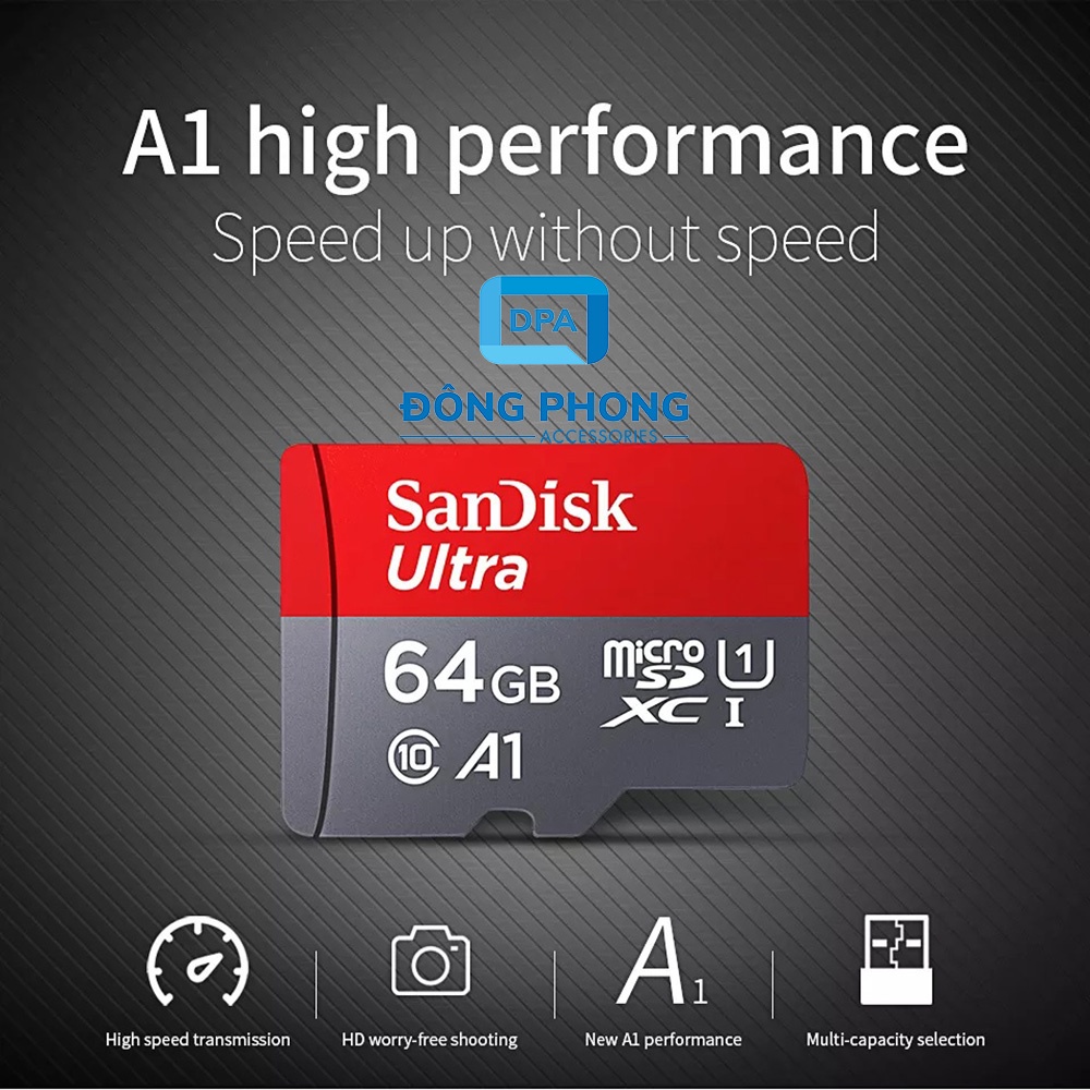 Thẻ Nhớ SanDisk Ultra 64GB 100MB/s MicroSDXC UHS-I A1 Chính Hãng