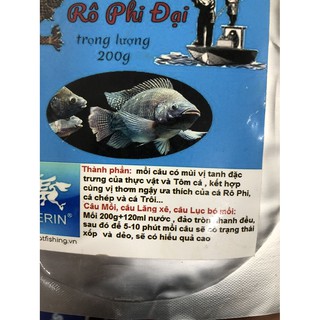 mồi câu cá rô phi đại gói 200gram