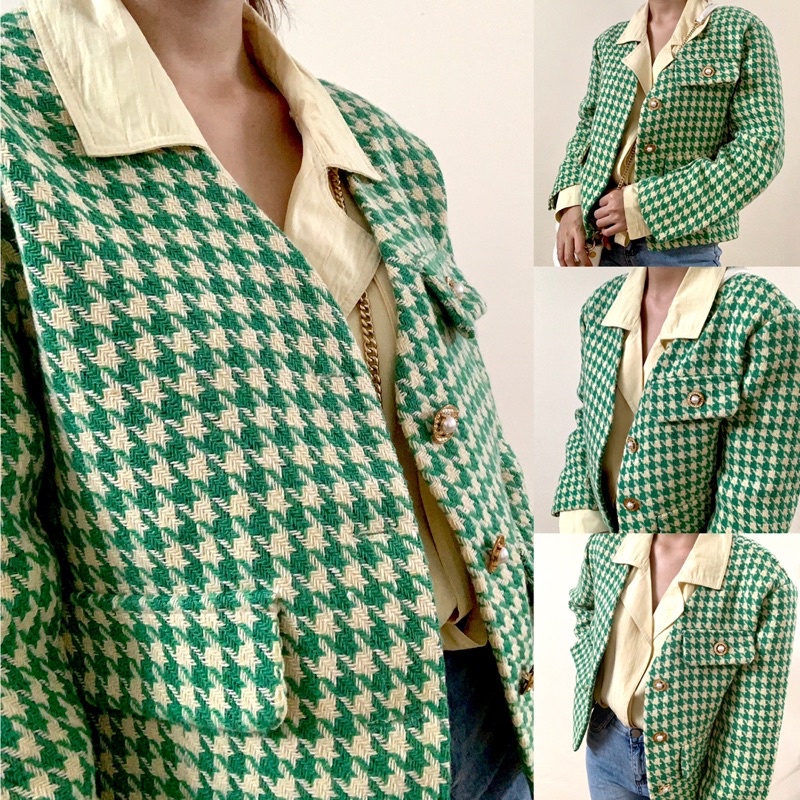 Áo khoác dạ tweed dài tay - ELEGANT TWEED COAT