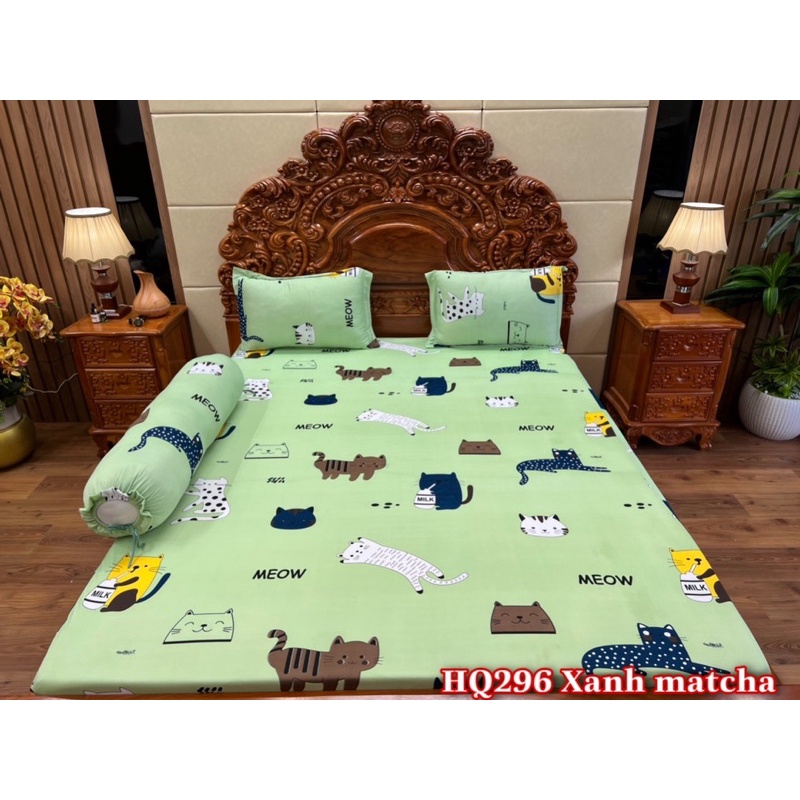 Drap thun hàn quốc 3D mẫu mèo con (thun vạn phát)