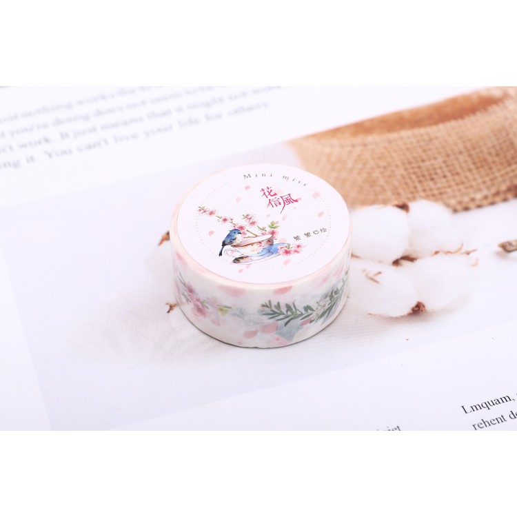 Băng keo trang trí - Washi tape mini miss ( trang trí sổ tay - sổ planner )