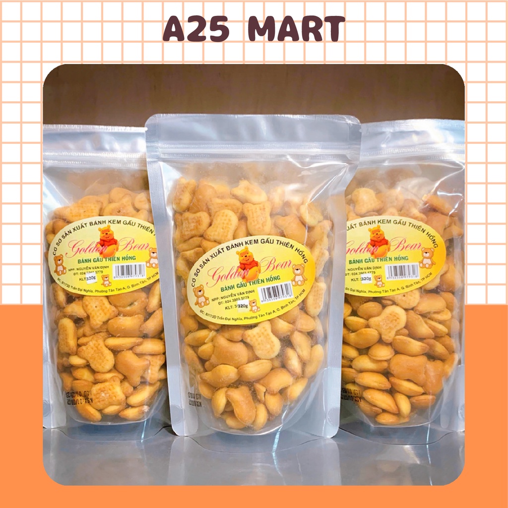 Bánh Gấu Nhân Kem Thiên Hồng Gói 320g