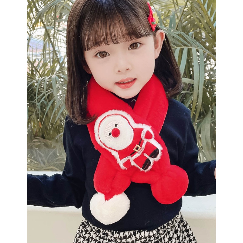 Khăn Choàng Cổ Bằng Vải Bông Dày Dặn Giữ Ấm Mùa Thu Đông Cho Bé