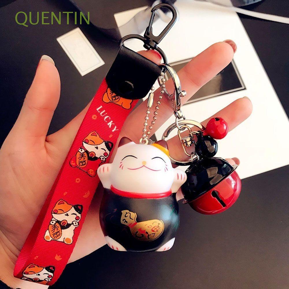 QUENTIN Móc khóa mèo thần tài may mắn nhiều màu thời trang cho nữ